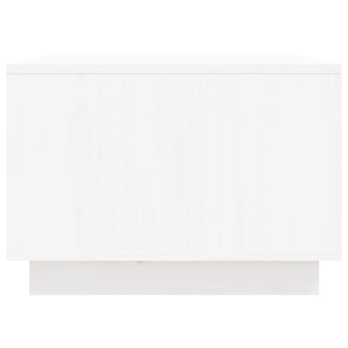 Tavolino da Salotto Bianco 80x50x35 cm Legno Massello di Pino 814440