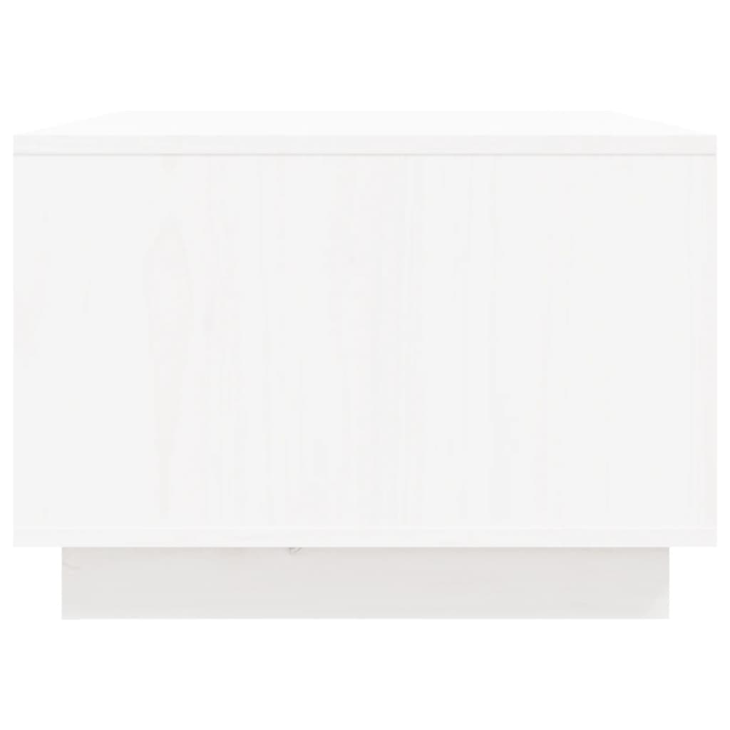 Tavolino da Salotto Bianco 80x50x35 cm Legno Massello di Pino 814440