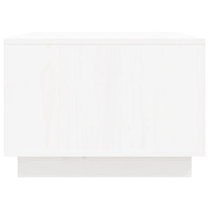 Tavolino da Salotto Bianco 80x50x35 cm Legno Massello di Pino 814440