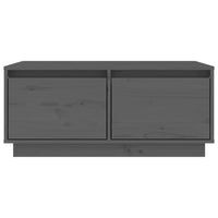 Tavolino da Salotto Grigio 80x50x35 cm Legno Massello di Pino 814441