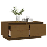 Tavolino da Salotto ambra 80x50x35 cm Legno Massello di Pino 814442