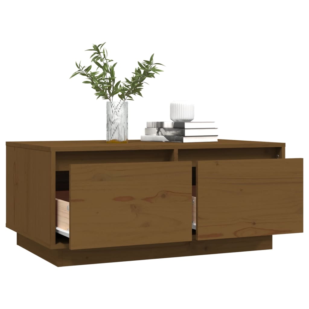 Tavolino da Salotto ambra 80x50x35 cm Legno Massello di Pino 814442