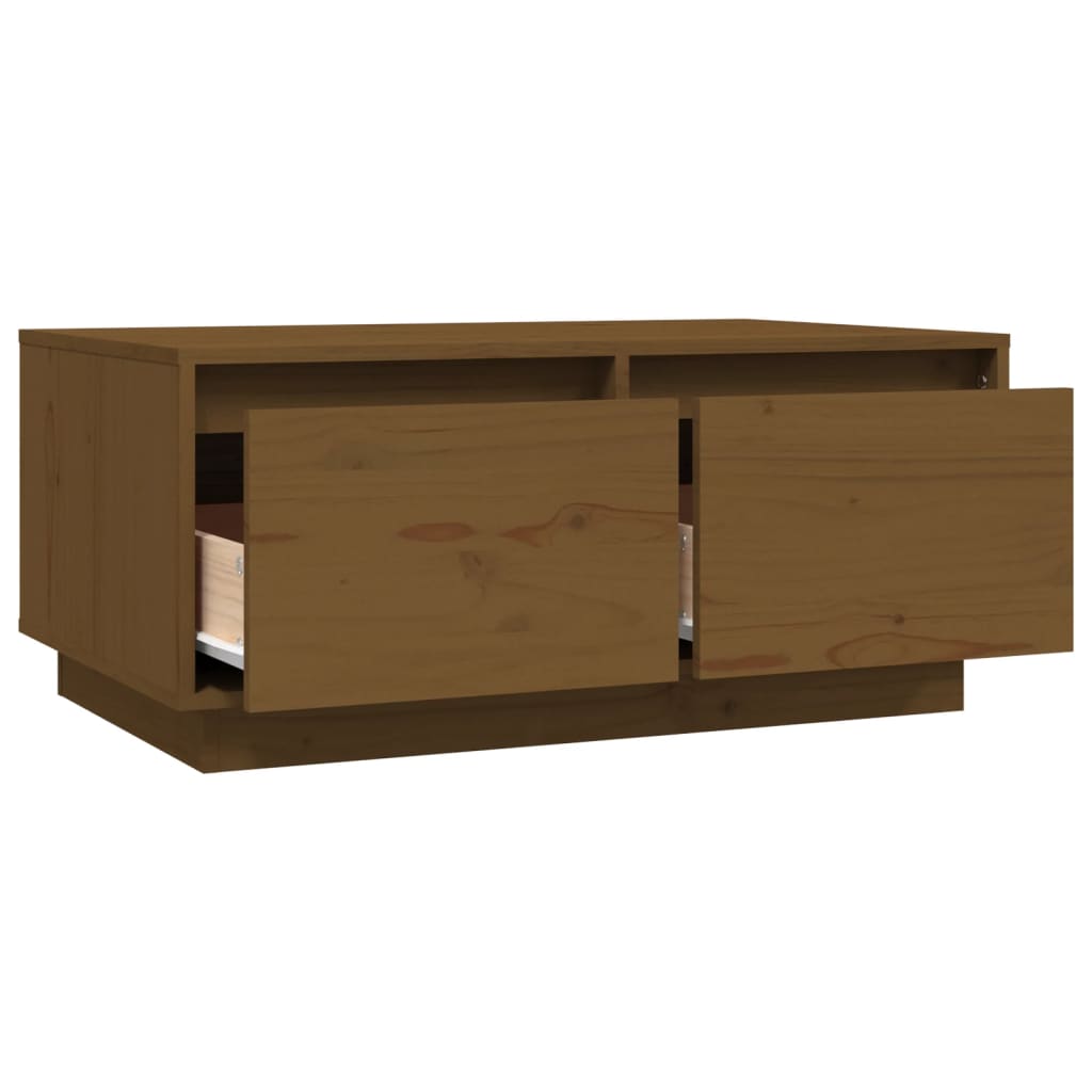 Tavolino da Salotto ambra 80x50x35 cm Legno Massello di Pino 814442