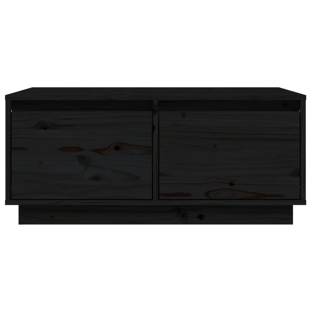 Tavolino da Salotto-Tavolino da soggiorno-Tavolo Nero 80x50x35 cm Legno Massello di Pino
