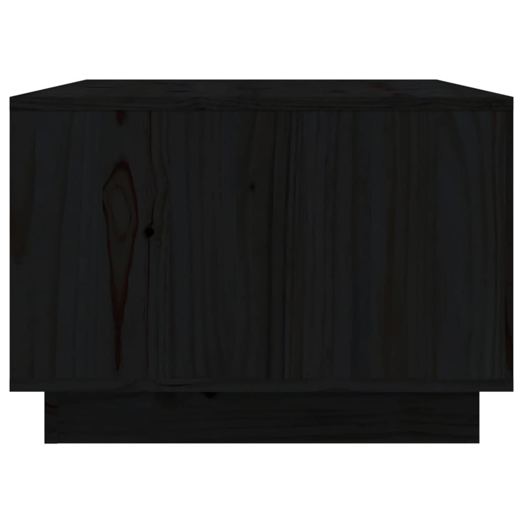 Tavolino da Salotto-Tavolino da soggiorno-Tavolo Nero 80x50x35 cm Legno Massello di Pino