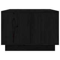 Tavolino da Salotto Nero 80x50x35 cm Legno Massello di Pino 814443