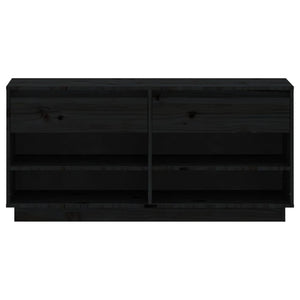 Scarpiera Nera 110x34x52 cm in Legno Massello di Pino 814448