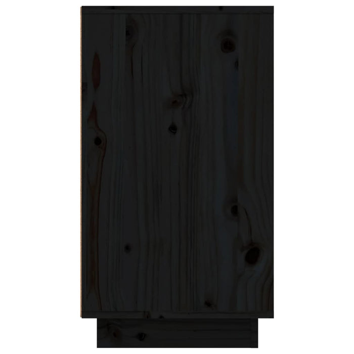 Scarpiera Nera 110x34x61 cm in Legno Massello di Pino 814453