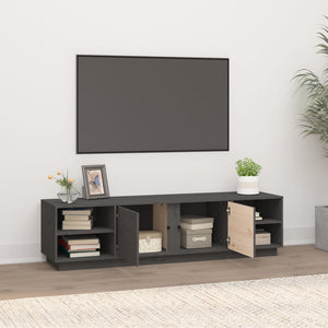 Mobile Porta TV Grigio 156x40x40 cm in Legno Massello di Pino 814456