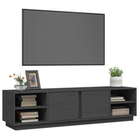 Mobile Porta TV Grigio 156x40x40 cm in Legno Massello di Pino 814456
