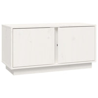 Mobile Porta TV Bianco 80x35x40,5 cm in Legno Massello di Pino 814470