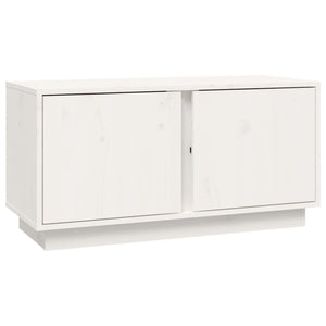 Mobile Porta TV Bianco 80x35x40,5 cm in Legno Massello di Pino 814470