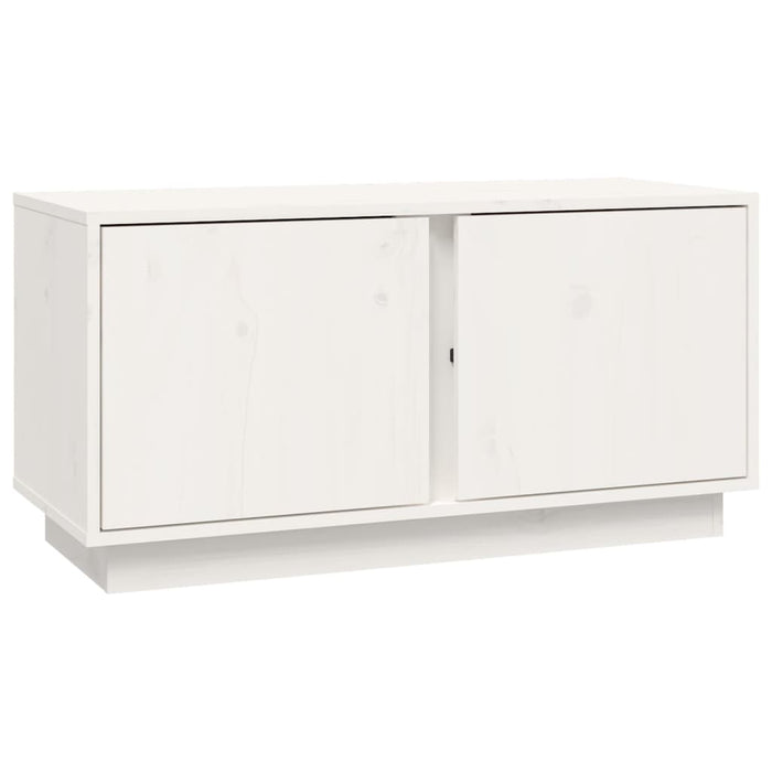Mobile Porta TV Bianco 80x35x40,5 cm in Legno Massello di Pino 814470