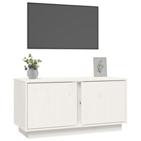 Mobile Porta TV Bianco 80x35x40,5 cm in Legno Massello di Pino 814470