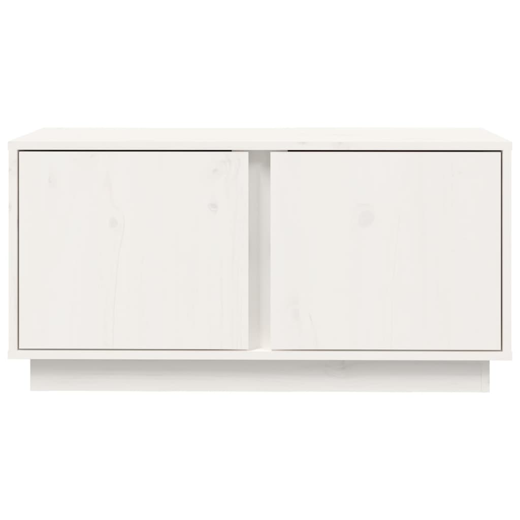 Mobile Porta TV Bianco 80x35x40,5 cm in Legno Massello di Pino 814470