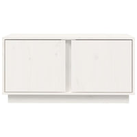Mobile Porta TV Bianco 80x35x40,5 cm in Legno Massello di Pino 814470