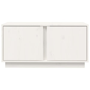 Mobile Porta TV Bianco 80x35x40,5 cm in Legno Massello di Pino 814470