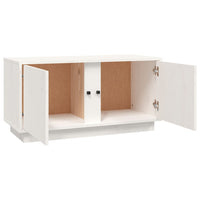 Mobile Porta TV Bianco 80x35x40,5 cm in Legno Massello di Pino 814470