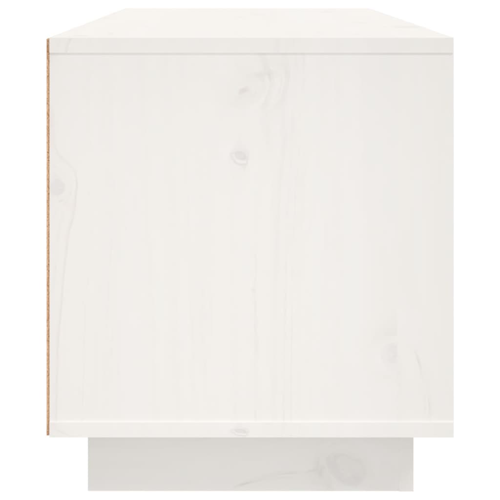 Mobile Porta TV Bianco 80x35x40,5 cm in Legno Massello di Pino 814470