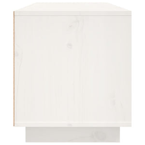 Mobile Porta TV Bianco 80x35x40,5 cm in Legno Massello di Pino 814470