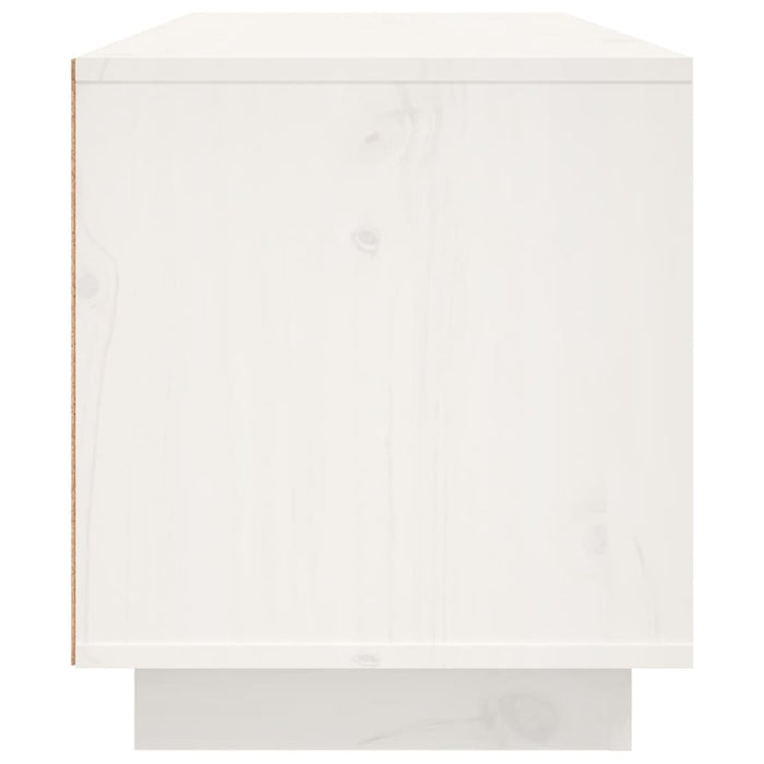 Mobile Porta TV Bianco 80x35x40,5 cm in Legno Massello di Pino 814470