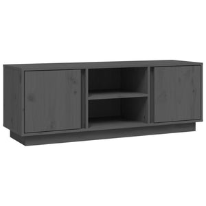 Mobile Porta TV Grigio 110x35x40,5 cm in Legno Massello di Pino 814476