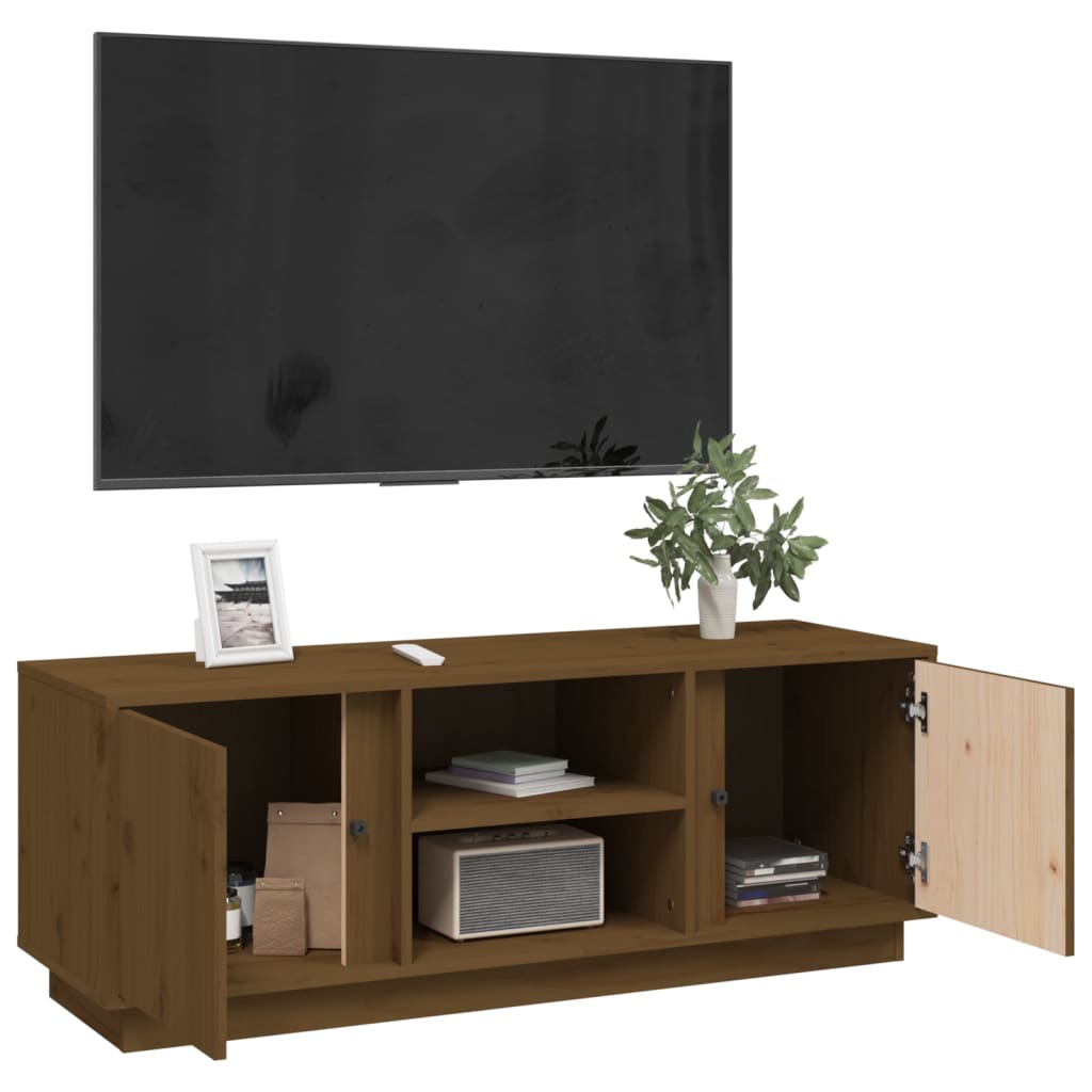 Mobile Porta TV ambra 110x35x40,5 cm in Legno Massello di Pino 814477