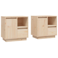 Comodini 2 pz 50x34x50 cm in Legno Massello di Pino 814480