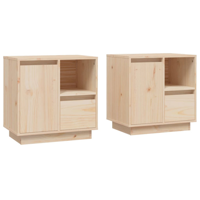 Comodini 2 pz 50x34x50 cm in Legno Massello di Pino 814480