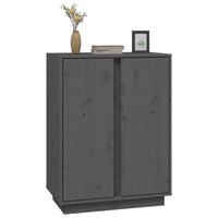 Credenza Grigia 60x35x80 cm in Legno Massello di Pino 814491