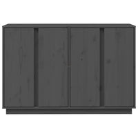 Credenza Grigia 120x35x80 cm in Legno Massello di Pino 814496