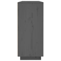 Credenza Grigia 120x35x80 cm in Legno Massello di Pino 814496