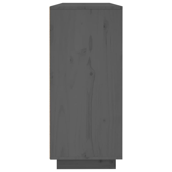 Credenza Grigia 120x35x80 cm in Legno Massello di Pino 814496