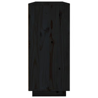 Credenza Nera 120x35x80 cm in Legno Massello di Pino 814498