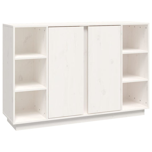 Credenza Bianca 120x35x80 cm in Legno Massello di Pino 814500