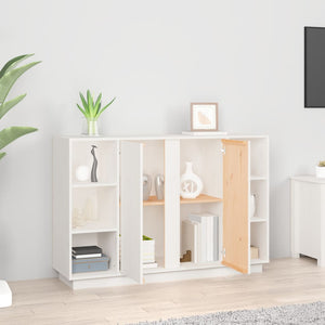 Credenza Bianca 120x35x80 cm in Legno Massello di Pino 814500