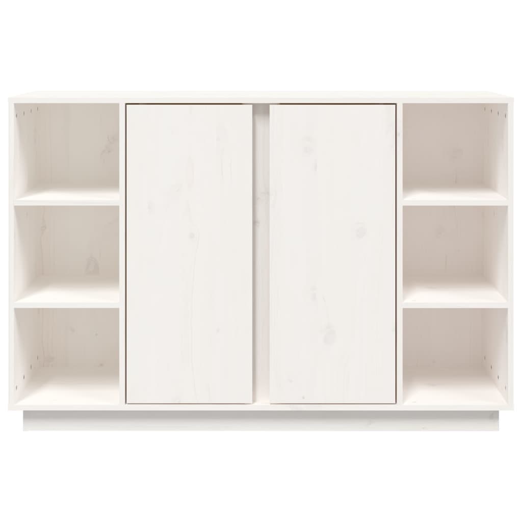 Credenza Bianca 120x35x80 cm in Legno Massello di Pino 814500