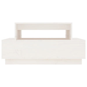 Tavolino da Salotto-Tavolino da soggiorno-Tavolo Bianco 80x55x40,5 cm Legno Massello di Pino