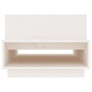 Tavolino da Salotto Bianco 80x55x40,5 cm Legno Massello di Pino 814515