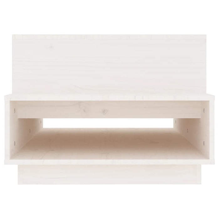 Tavolino da Salotto Bianco 80x55x40,5 cm Legno Massello di Pino 814515