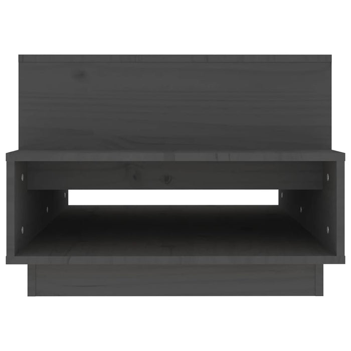 Tavolino da Salotto Grigio 80x55x40,5 cm Legno Massello di Pino