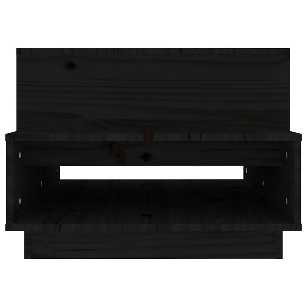 Tavolino da Salotto Nero 80x55x40,5 cm Legno Massello di Pino cod mxl 22924