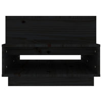Tavolino da Salotto Nero 80x55x40,5 cm Legno Massello di Pino 814518