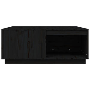 Tavolino da Salotto Nero 100x101x40,5 cm Legno Massello di Pino 814523