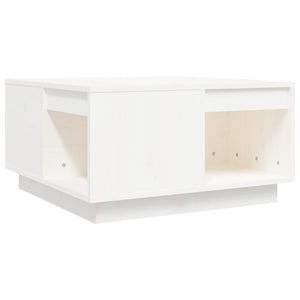 Tavolino da Salotto Bianco 60x61x32,5 cm Legno Massello di Pino 814530