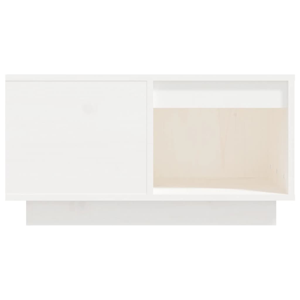 Tavolino da Salotto Bianco 60x61x32,5 cm Legno Massello di Pino 814530