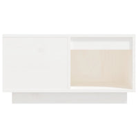 Tavolino da Salotto Bianco 60x61x32,5 cm Legno Massello di Pino 814530