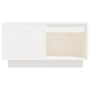 Tavolino da Salotto Bianco 60x61x32,5 cm Legno Massello di Pino 814530