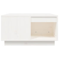 Tavolino da Salotto Bianco 60x61x32,5 cm Legno Massello di Pino 814530