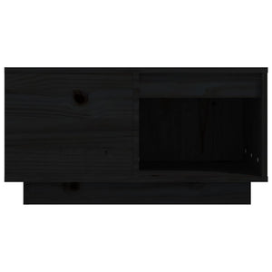 Tavolino da Salotto Nero 60x61x32,5 cm Legno Massello di Pino 814533